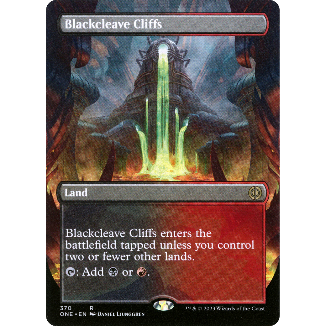 Blackcleave Cliffs (ONE-370) - Phyrexia: All Will Be One (Borderless) Foil