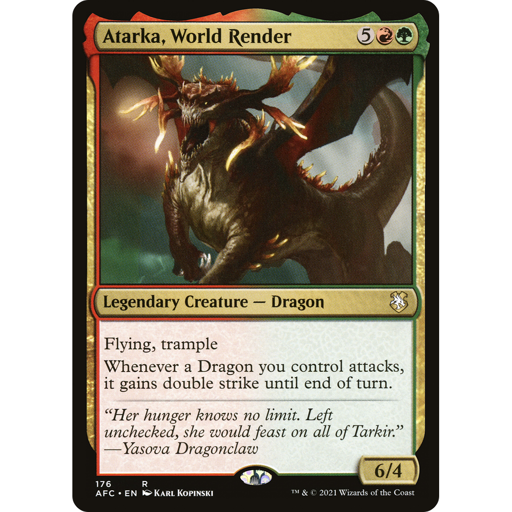 Atarka, World Render (AFC-176) - Forgotten Realms Commander
