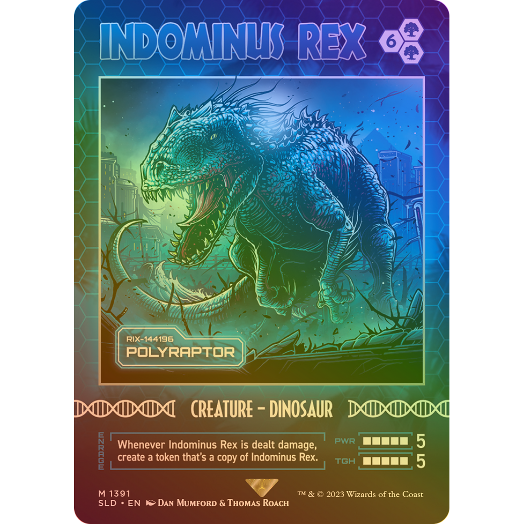 Indominus Rex - Polyraptor (Rainbow Foil) (SLD-1391) - Secret Lair Drop / Indominus Rex (Borderless) Foil