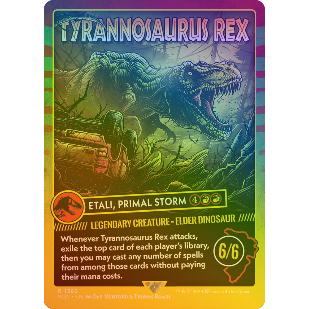 Tyrannosaurus Rex - Etali, Primal Storm (Rainbow Foil) (SLD-1389) - Secret Lair Drop / Tyrannosaurus Rex (Borderless) Foil