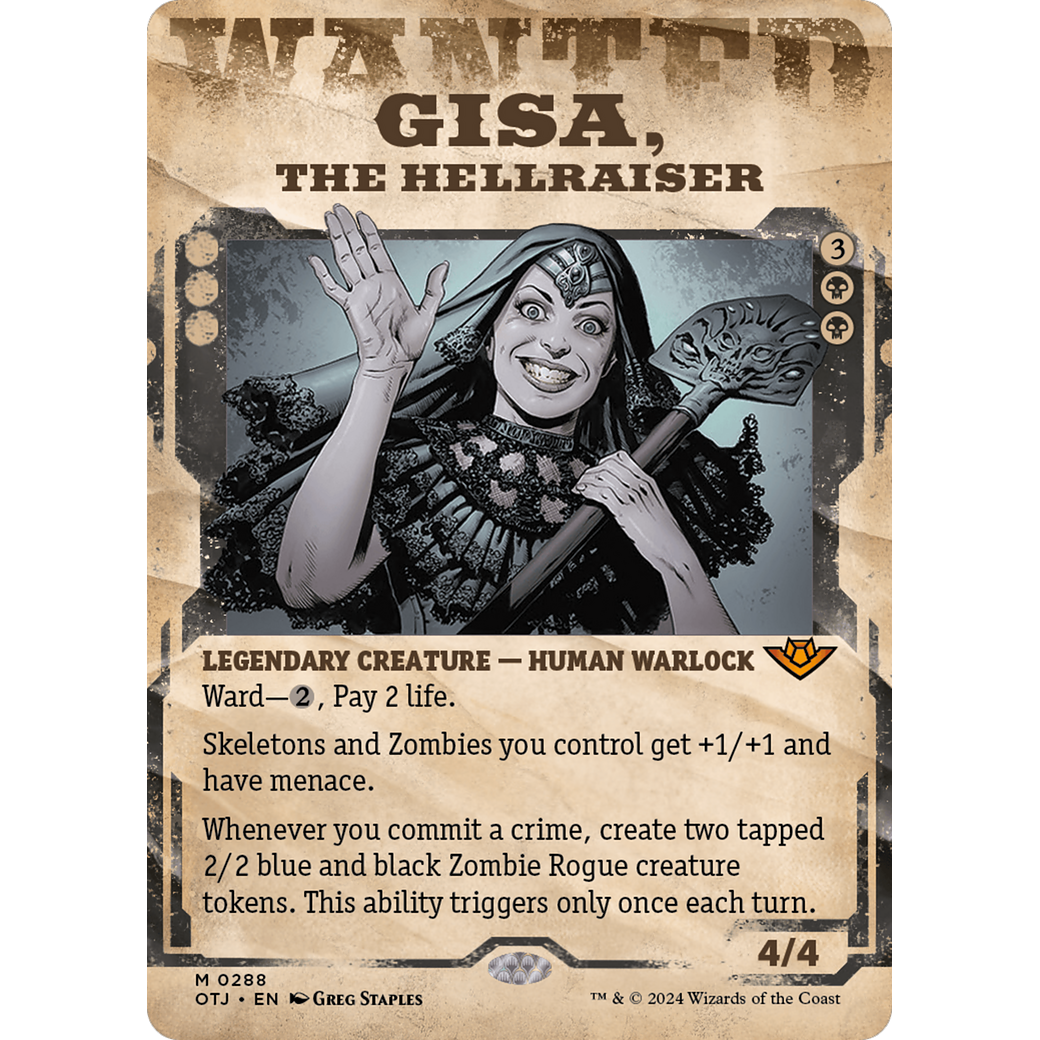 Gisa, the Hellraiser (OTJ-288) - Outlaws of Thunder Junction: (Showcase) (Borderless)