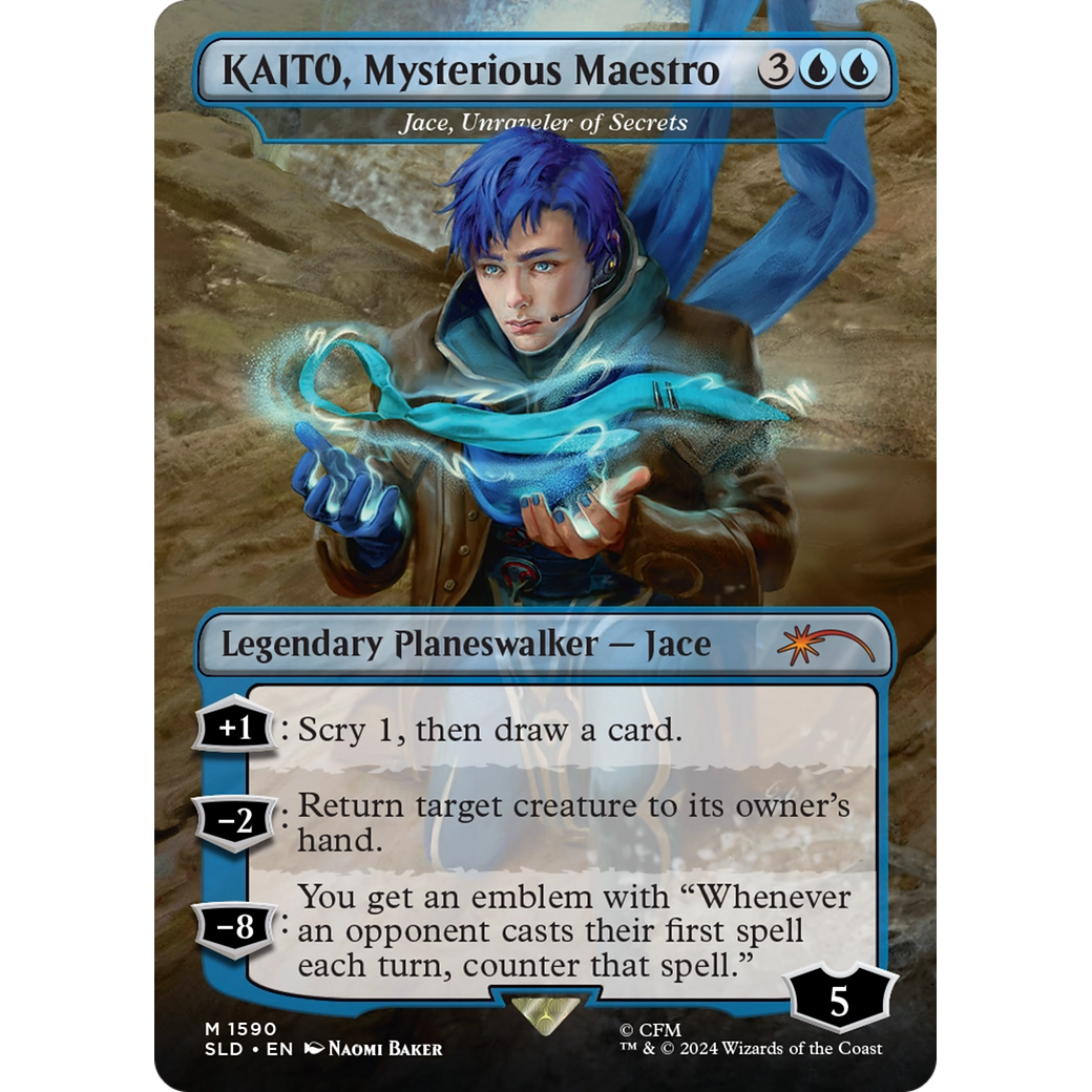 KAITO, Mysterious Maestro - Jace, Unraveler of Secrets (SLD-1590) - Secret Lair Drop / KAITO, Mysterious Maestro (Borderless)