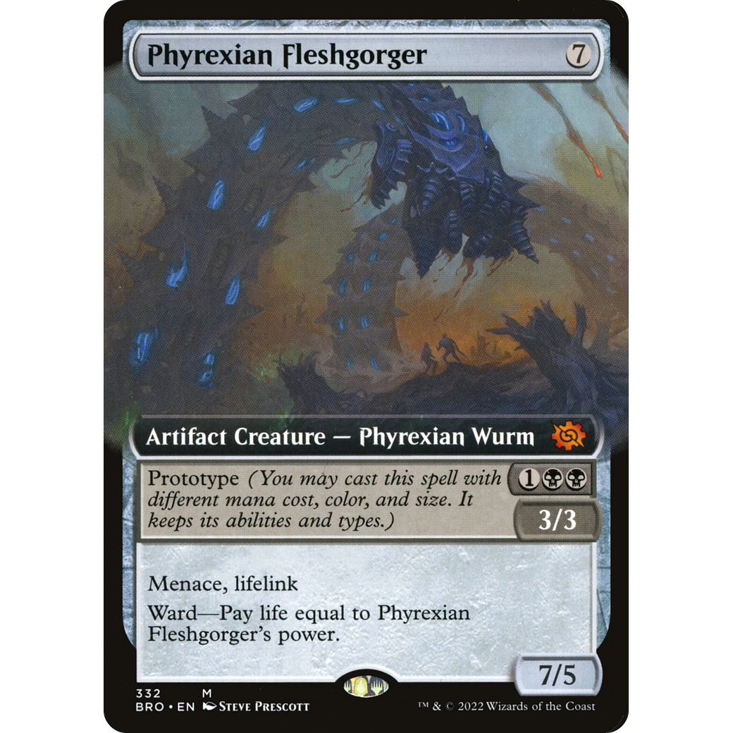 Phyrexian Fleshgorger (Extended Art) (BRO-332) - The Brothers' War: (Extended Art)