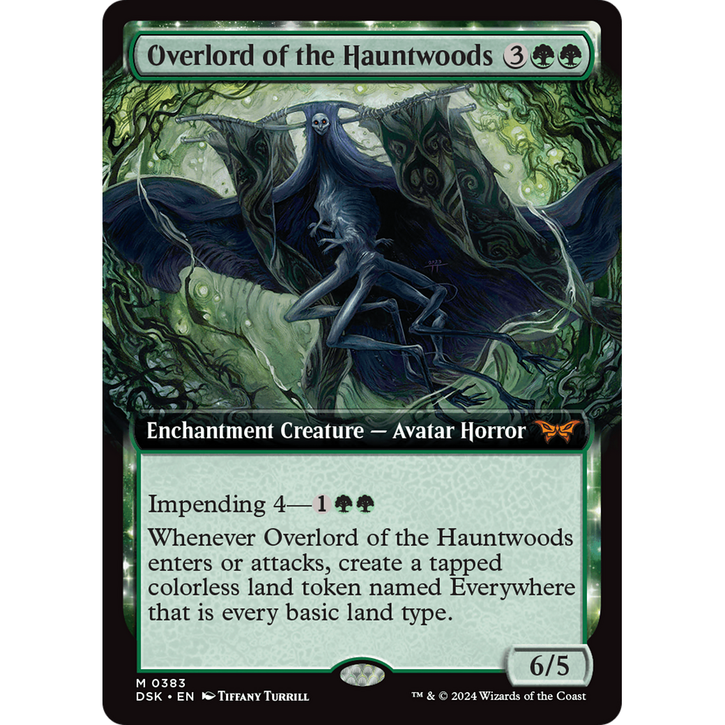 Overlord of the Hauntwoods (DSK-383) - Duskmourn: House of Horror: (Extended Art, enchantment)