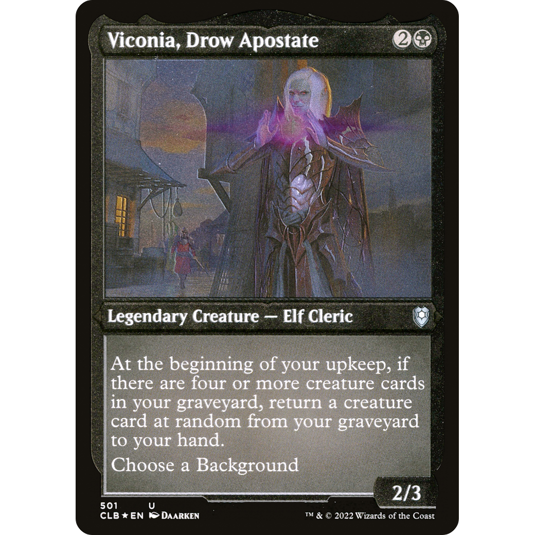 Viconia, Drow Apostate (CLB-501) - Commander Legends: Battle for Baldur's Gate Etched Foil