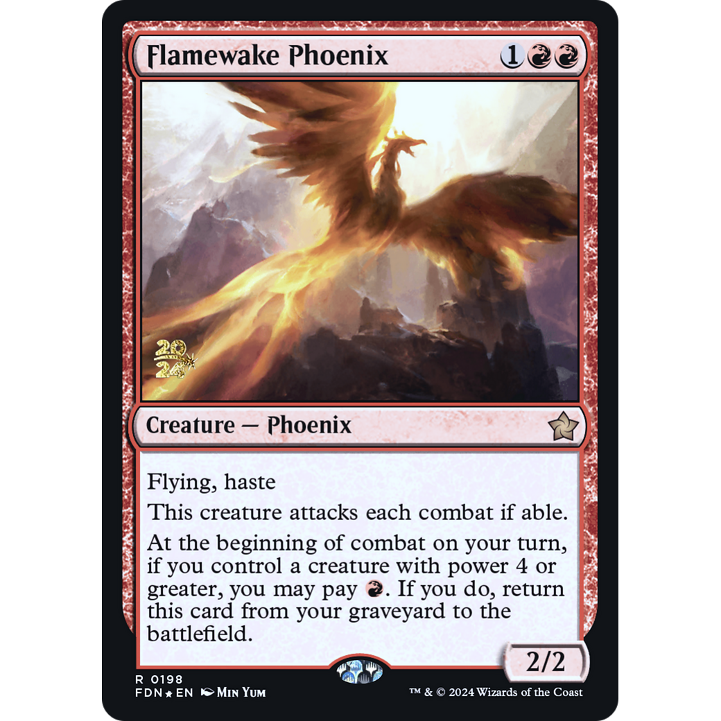 Flamewake Phoenix (PRE-198S) - Foundations Promos Foil