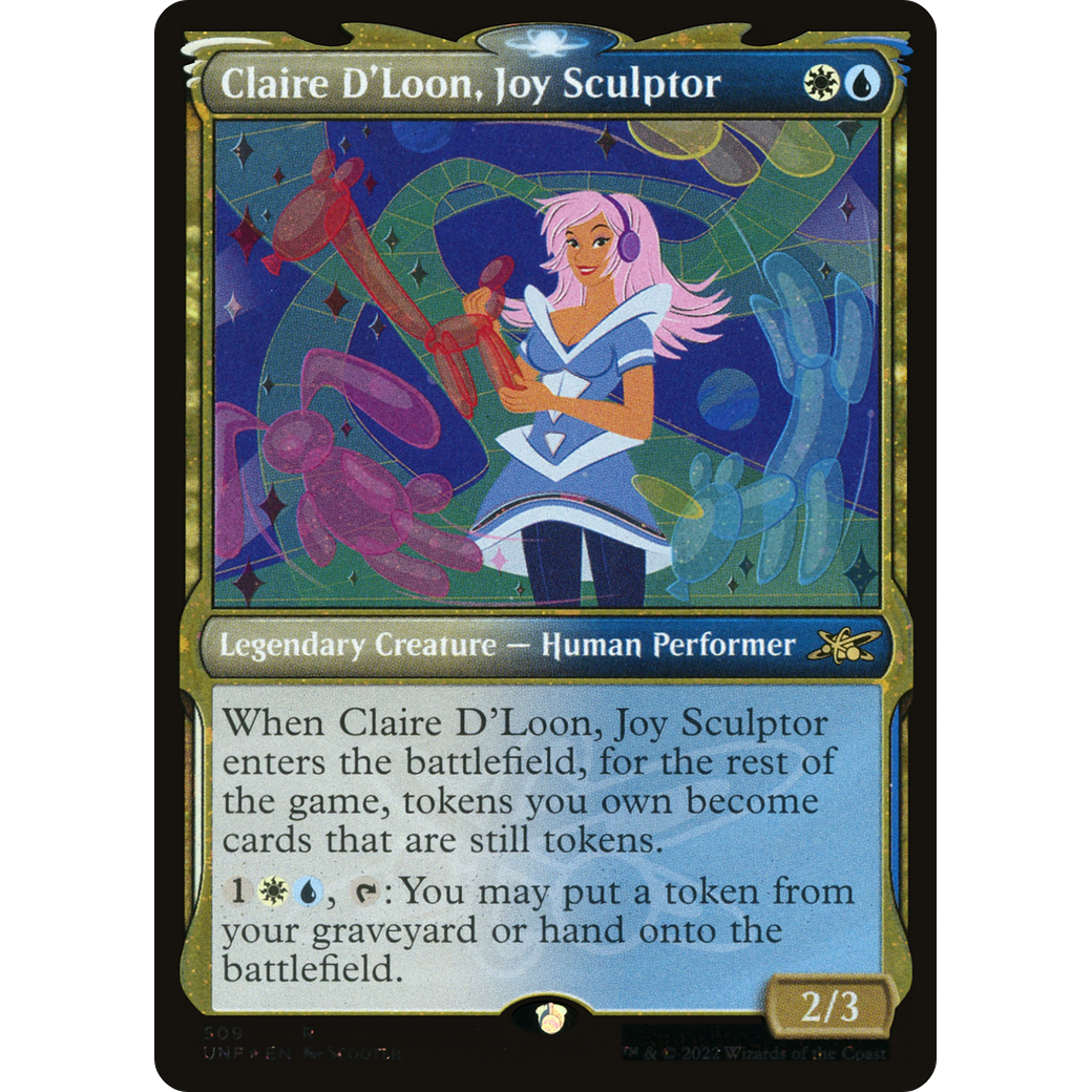 Claire D'Loon, Joy Sculptor (Showcase) (Galaxy Foil) (UNF-509) - Unfinity: (Showcase) Foil
