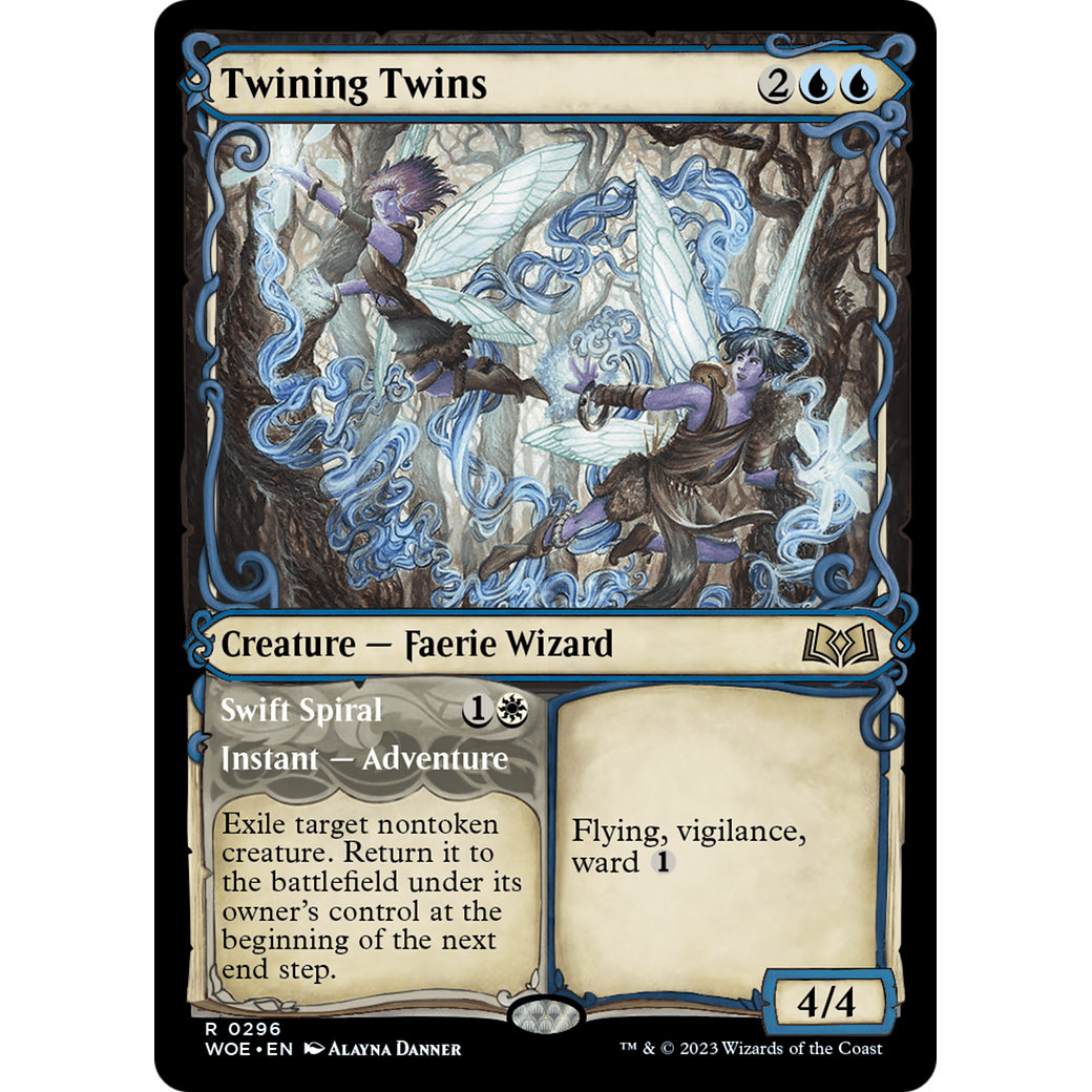 Twining Twins // Swift Spiral (WOE-296) - Wilds of Eldraine: (Showcase) Foil