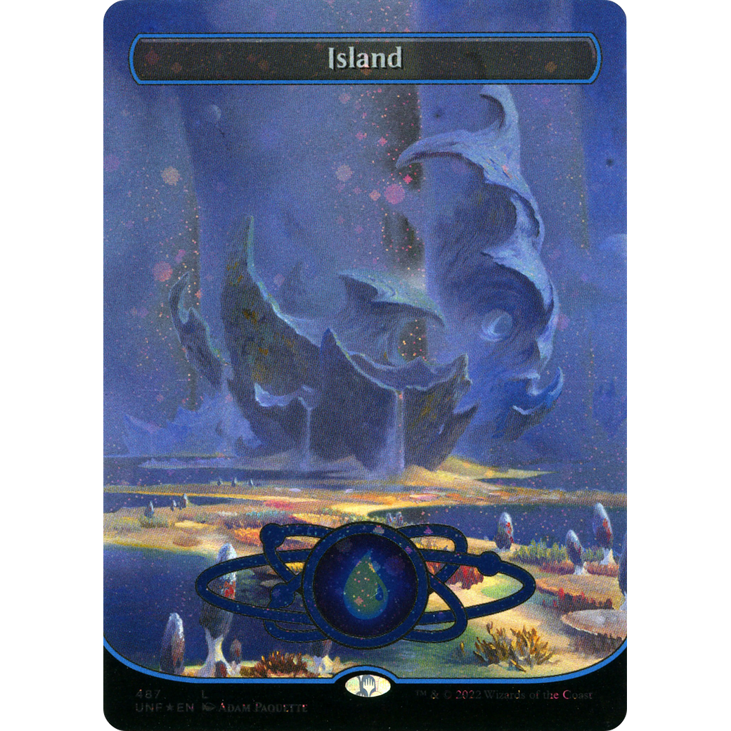 Island (487) (Borderless) (Galaxy Foil) (UNF-487) - Unfinity Foil
