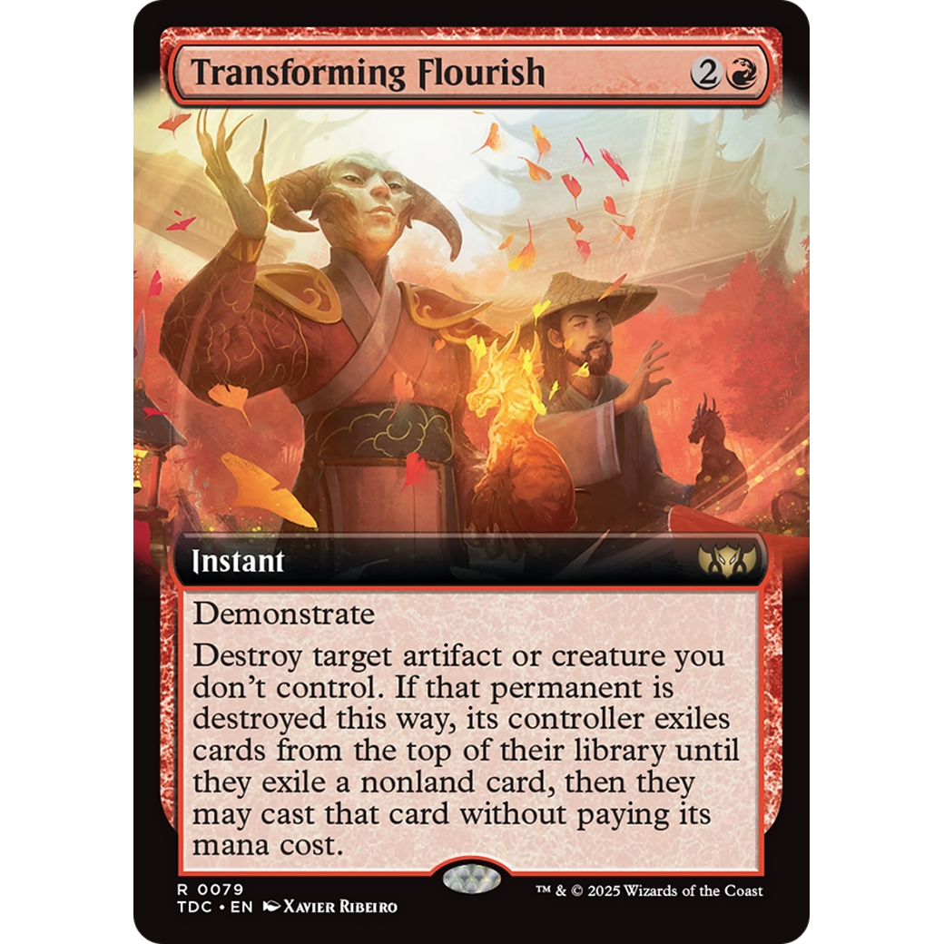 Transforming Flourish (TDC-079) - Commander: Tarkir: Dragonstorm: (Extended Art)