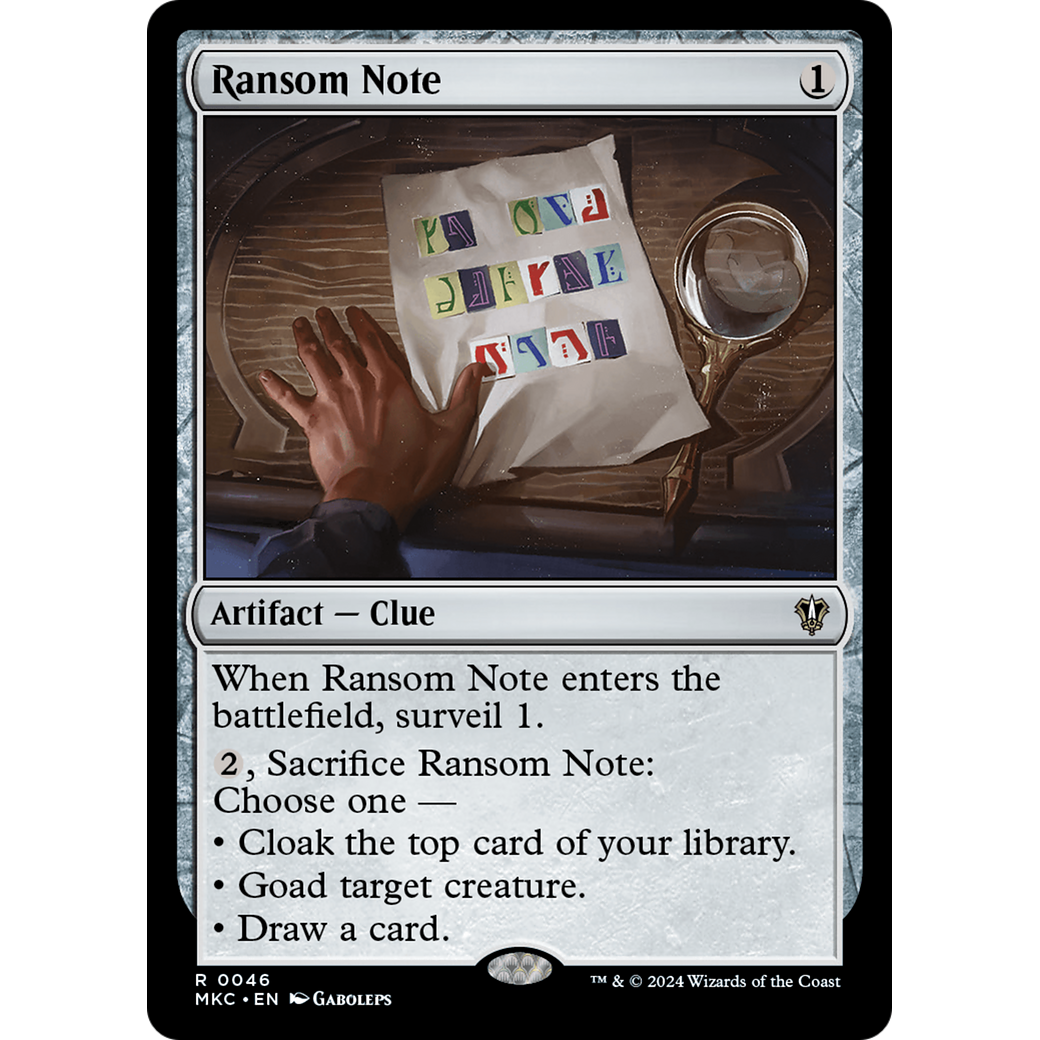Ransom Note (MKC-046) - Murders at Karlov Manor Commander