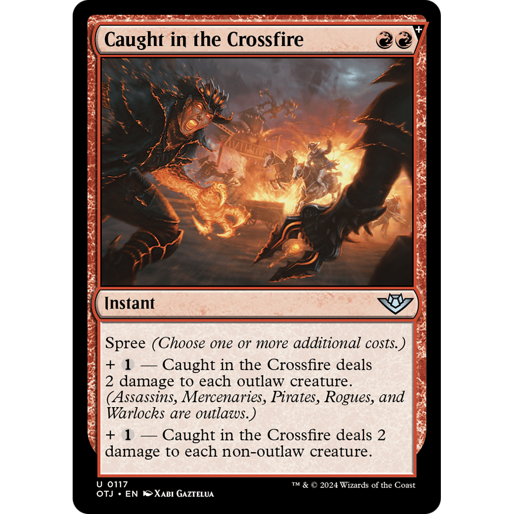 Caught in the Crossfire (OTJ-117) - Outlaws of Thunder Junction: (spree) Foil