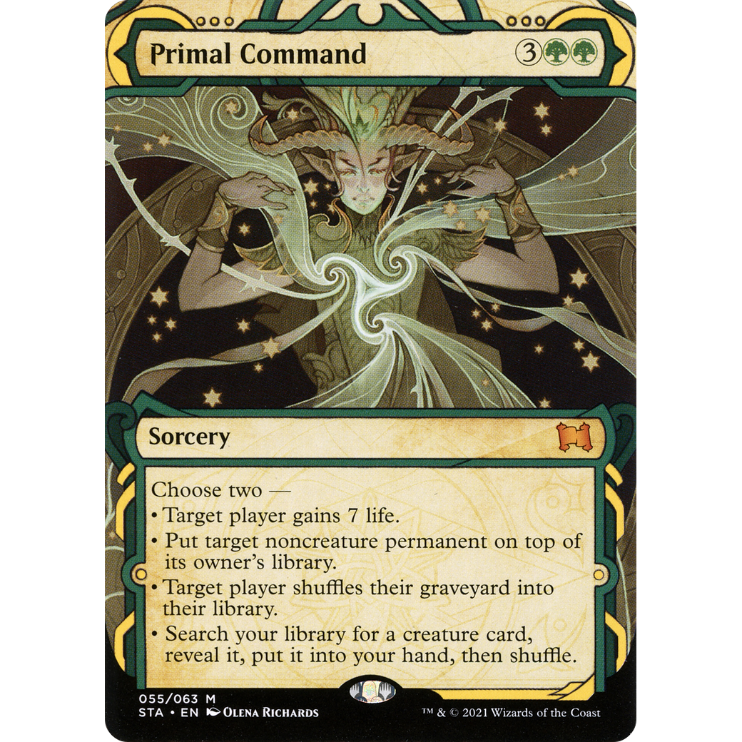 Primal Command (STA-055) - Strixhaven Mystical Archive: (Showcase) (Borderless) Foil