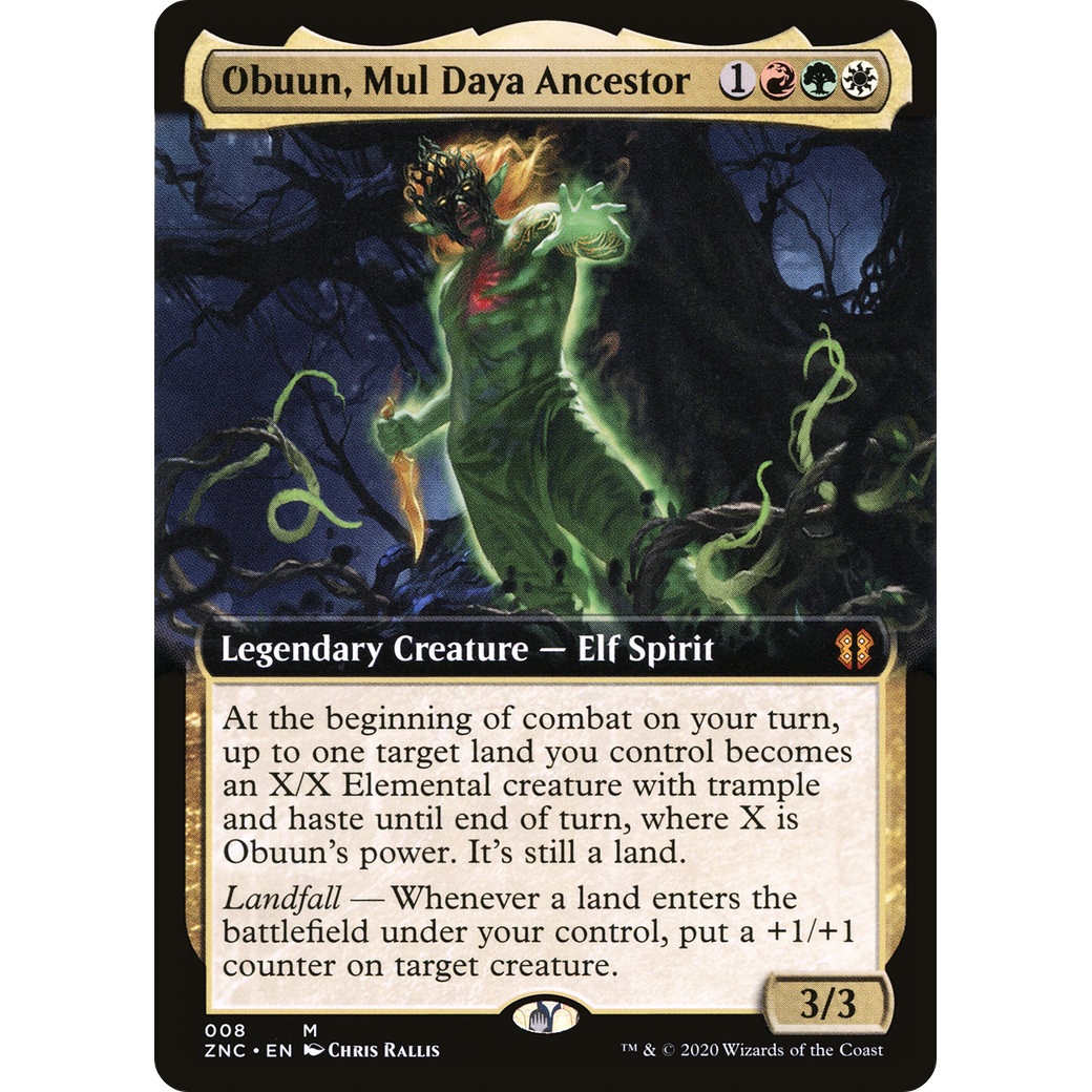 Obuun, Mul Daya Ancestor (Extended Art) (ZNC-008) - Zendikar Rising Commander: (Extended Art) Foil