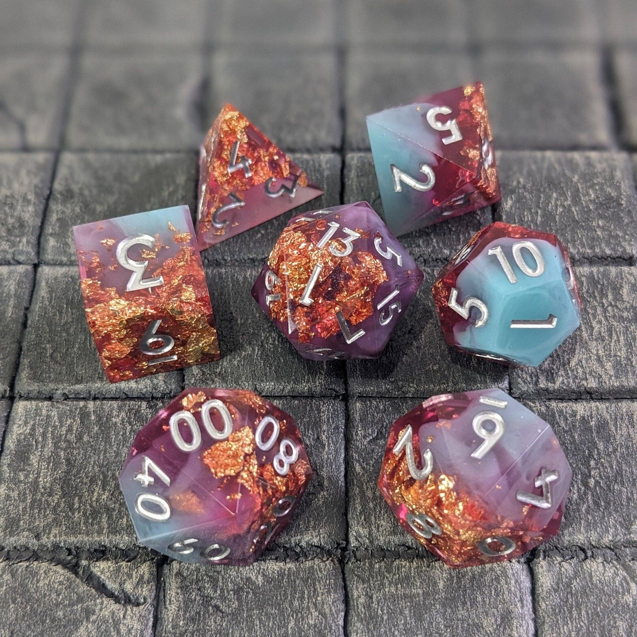 Celestial Frostglass 7-Piece Polyhedral Dice Set