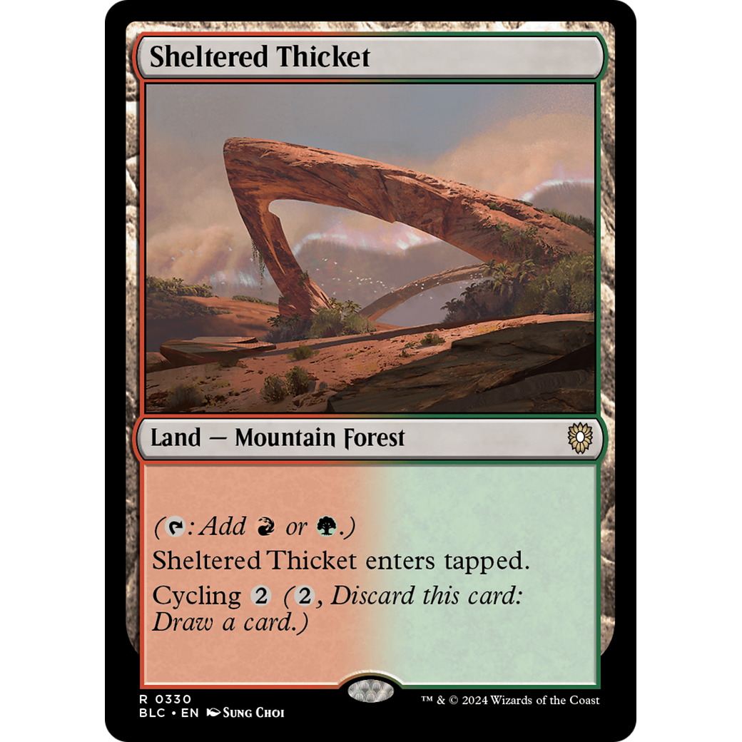 Sheltered Thicket (BLC-330) - Bloomburrow Commander