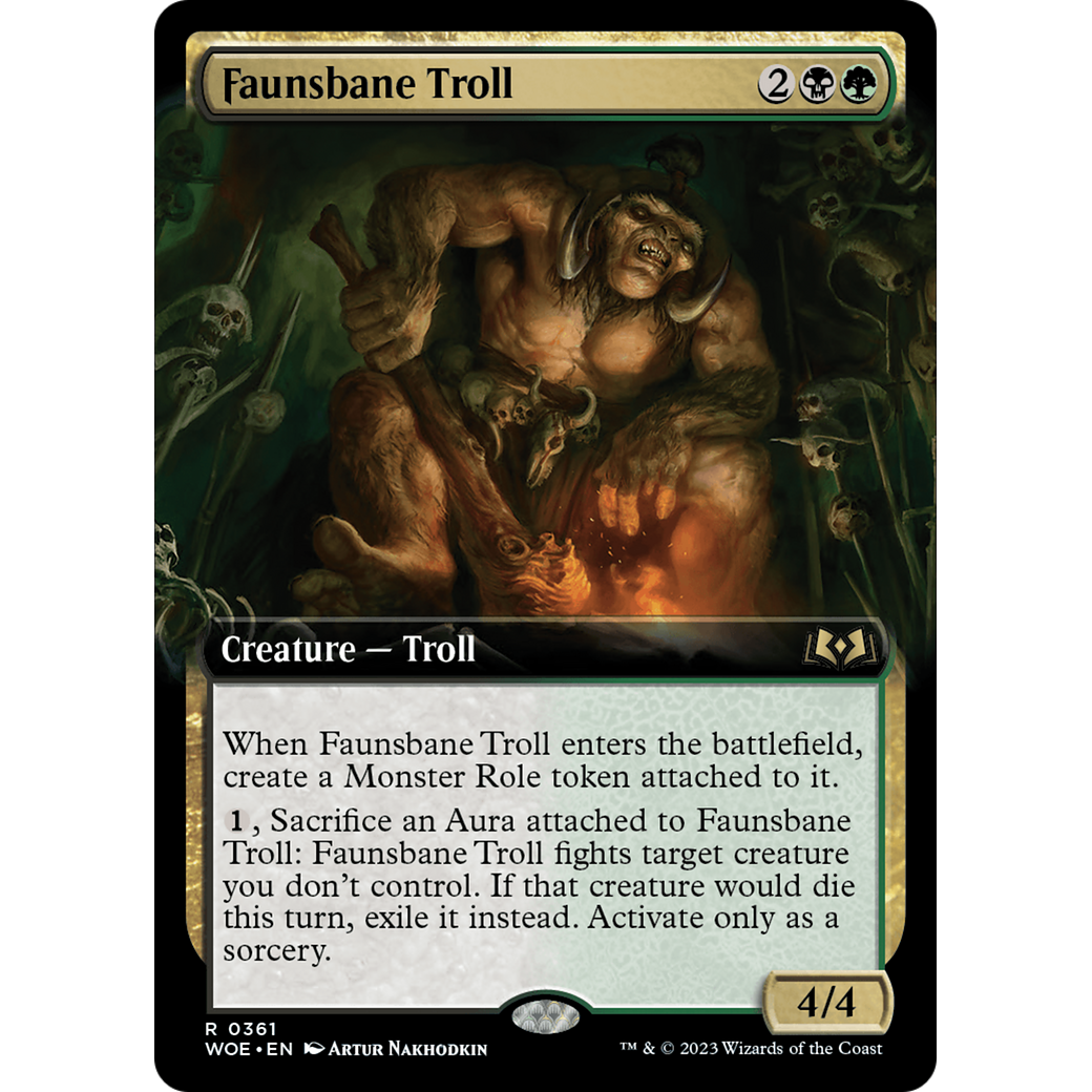 Faunsbane Troll (WOE-361) - Wilds of Eldraine: (Extended Art) Foil