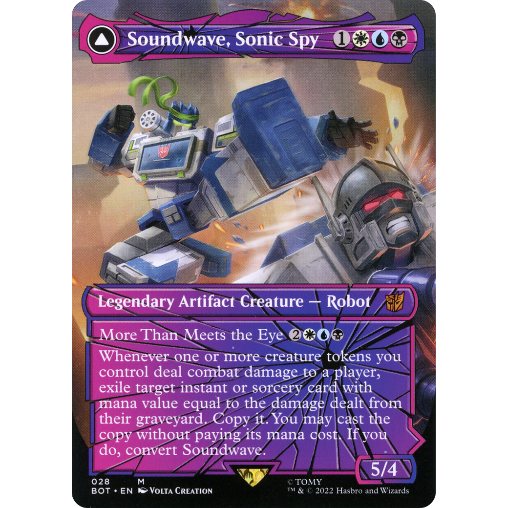 Soundwave, Sonic Spy (Shattered Glass) (BOT-028) - Transformers: (shatteredglass, convertdfc) (Borderless)