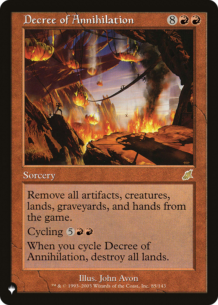 Decree of Annihilation (LIST-85/143) - The List