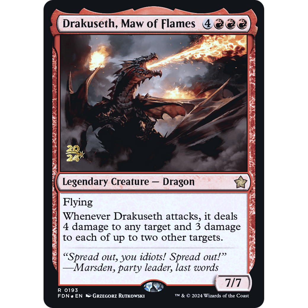 Drakuseth, Maw of Flames (PRE-193S) - Foundations Promos Foil
