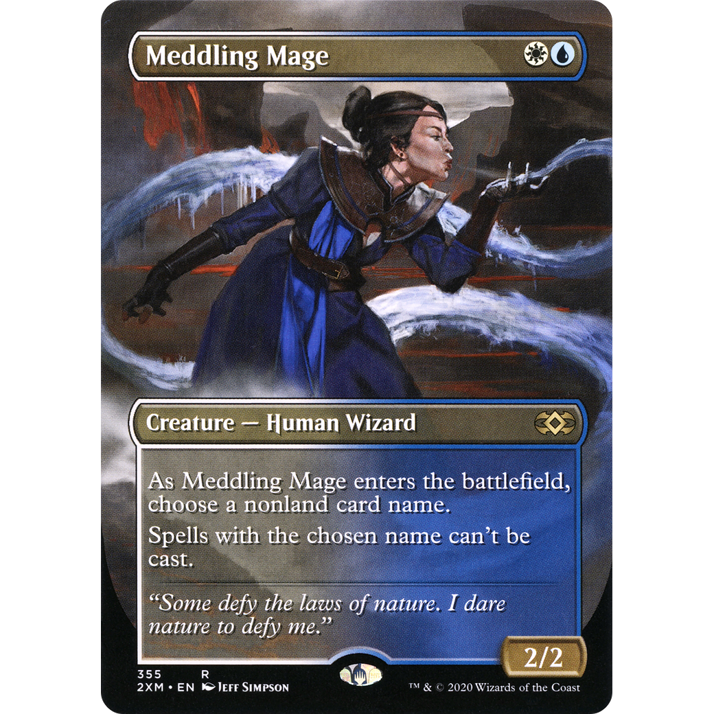 Meddling Mage (Borderless) (2XM-355) - Double Masters (Borderless) Foil