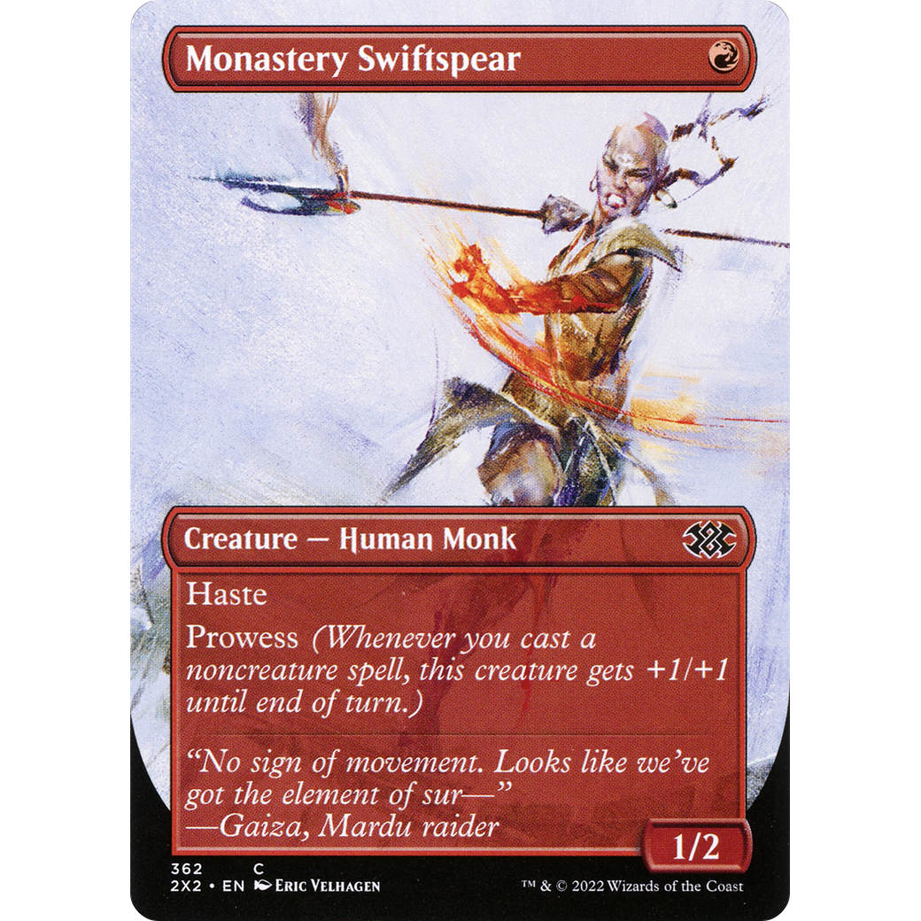 Monastery Swiftspear (Borderless) (2X2-362) - Double Masters 2022 (Borderless) Foil