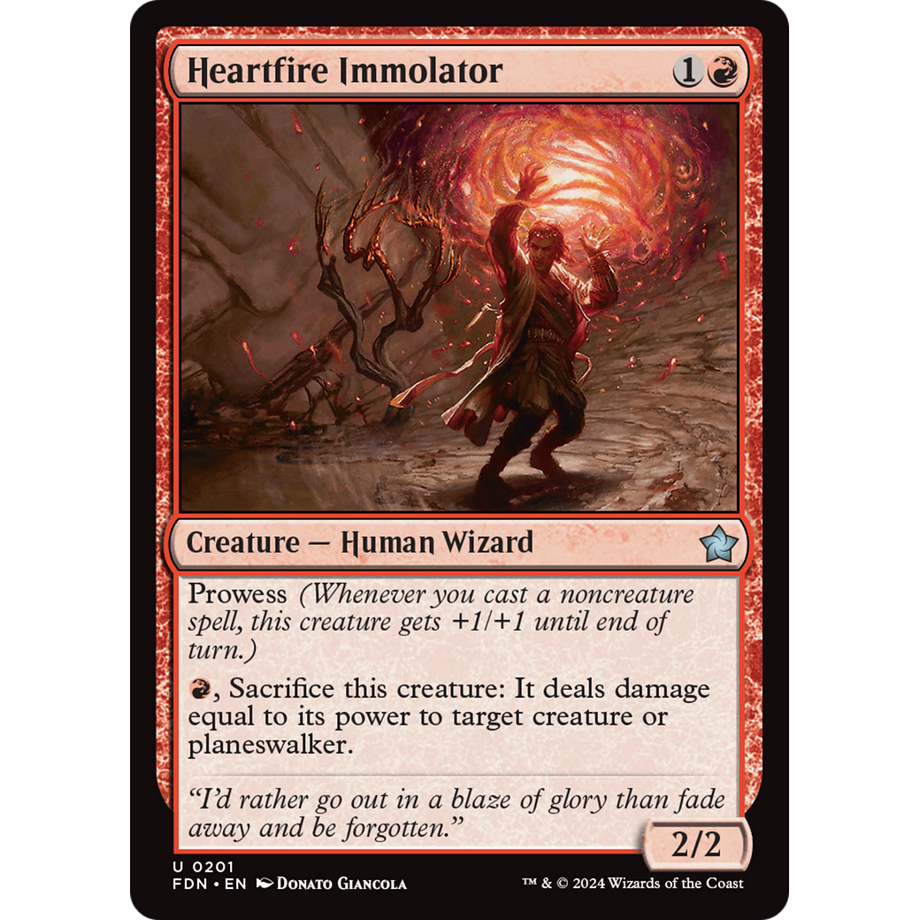 Heartfire Immolator (FDN-201) - Foundations Foil