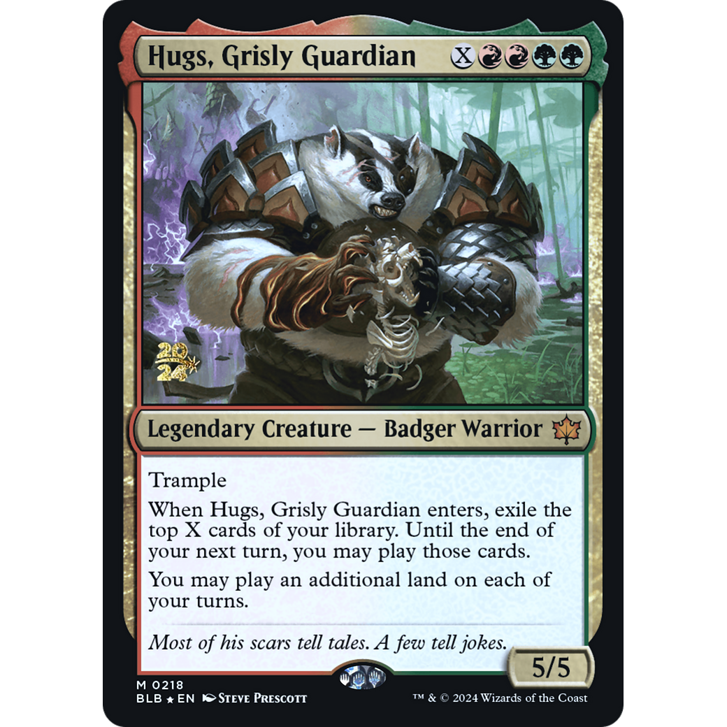 Hugs, Grisly Guardian (PRE-218S) - Bloomburrow Promos Foil