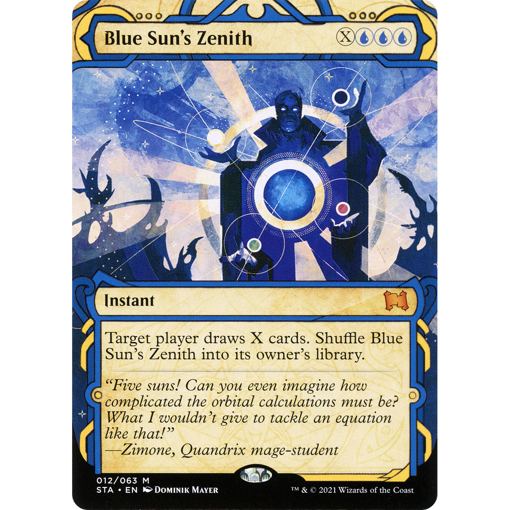Blue Sun's Zenith (STA-012) - Strixhaven Mystical Archive: (Showcase) (Borderless) Foil