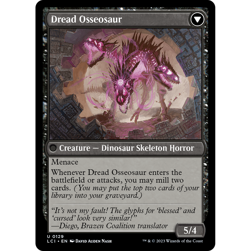 Visage of Dread // Dread Osseosaur (LCI-129) - The Lost Caverns of Ixalan