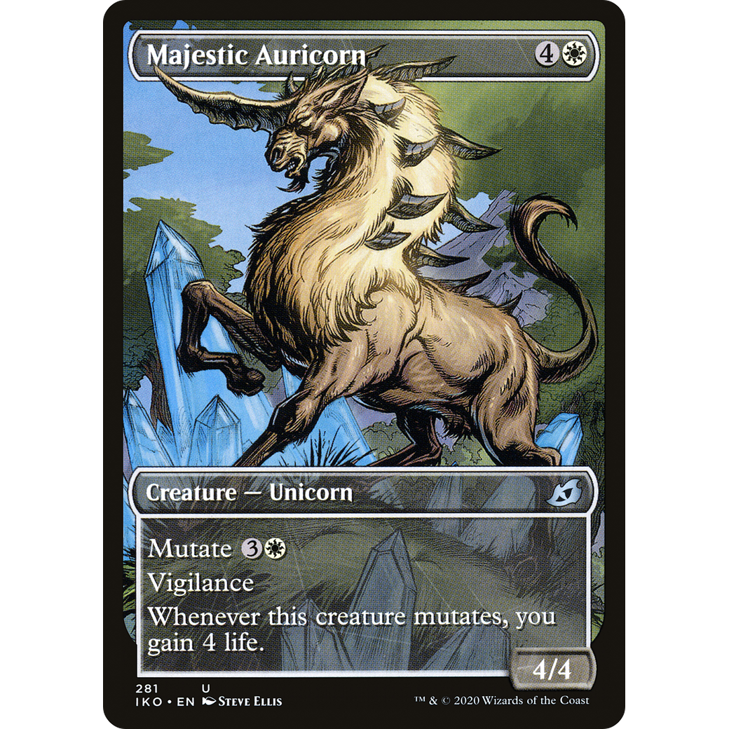 Majestic Auricorn (Showcase) (IKO-281) - Ikoria: Lair of Behemoths: (Showcase) Foil