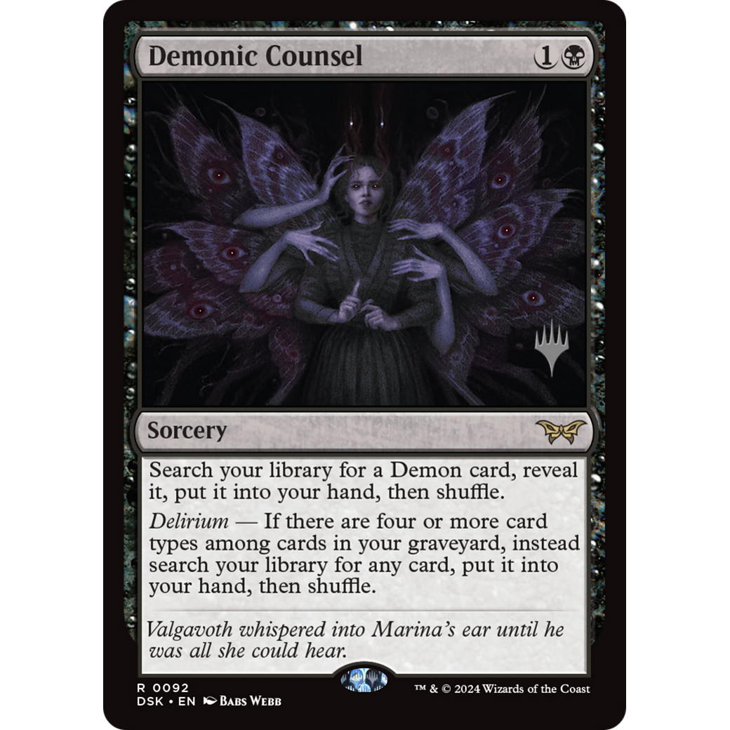 Demonic Counsel (PPDSK-92P) - Duskmourn: House of Horror Promos Foil
