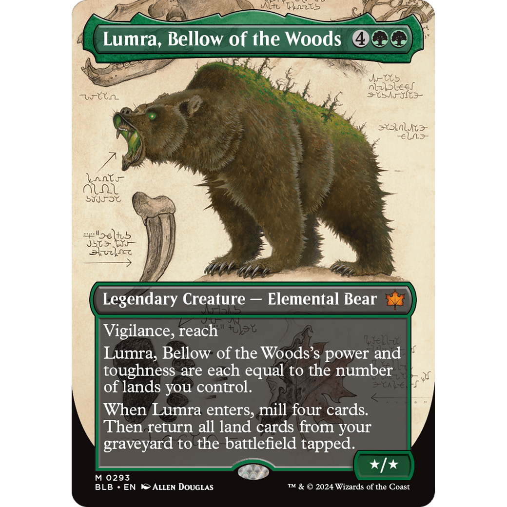 Lumra, Bellow of the Woods (BLB-293) - Bloomburrow: (Showcase) (Borderless) Foil