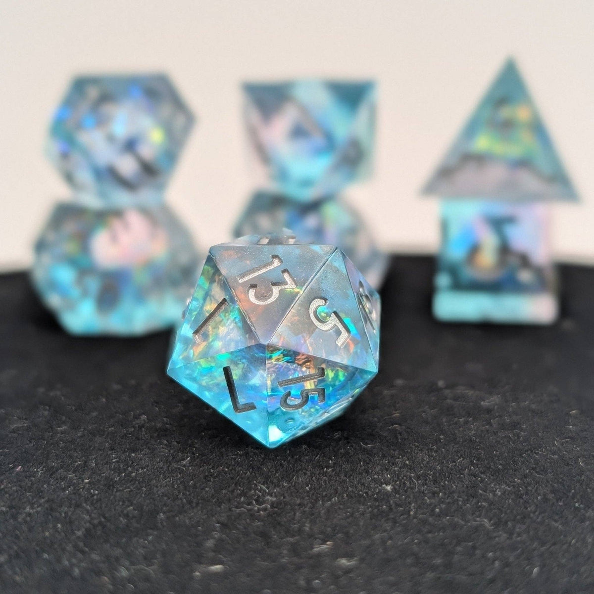 Oceanheart Opals - 7-Piece Luxury D&D Dice Set