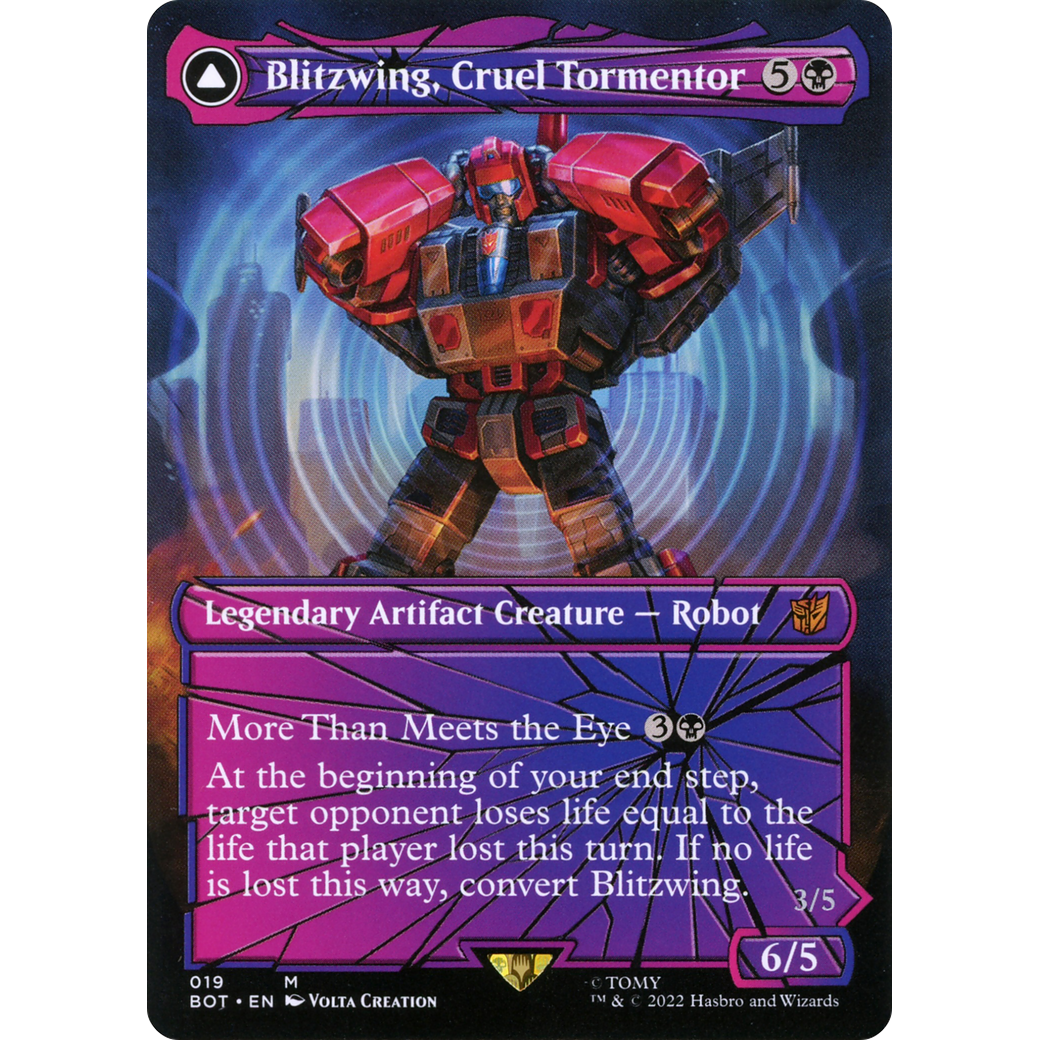 Blitzwing, Cruel Tormentor (Shattered Glass) (BOT-019) - Transformers: (convertdfc, shatteredglass) (Borderless) Foil