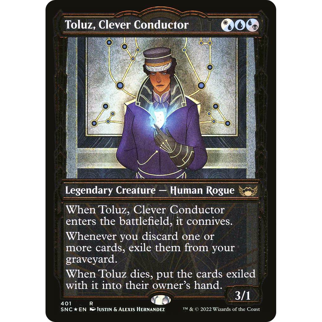 Toluz, Clever Conductor (Gilded Foil) (SNC-401) - Streets of New Capenna: (Showcase) Foil