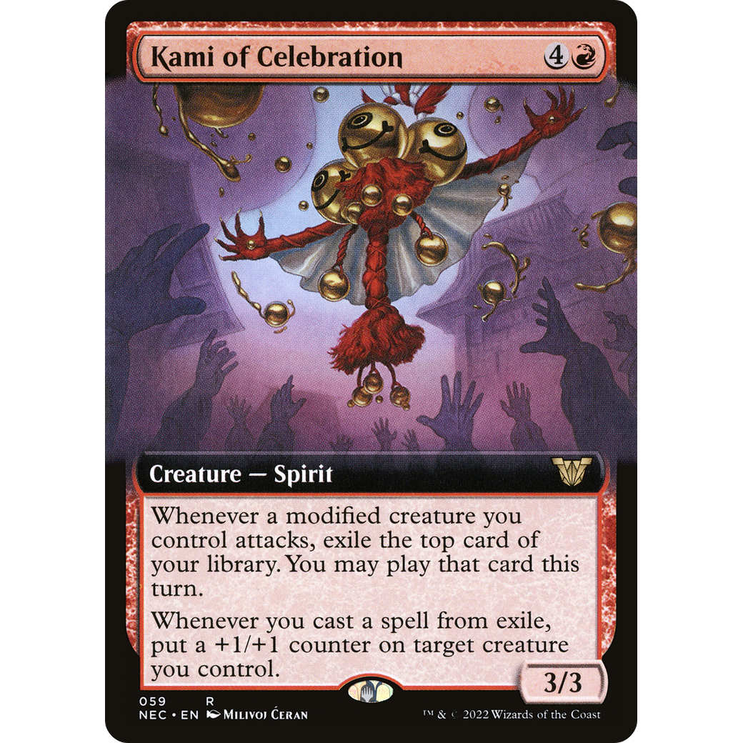 Kami of Celebration (Extended Art) (NEC-059) - Neon Dynasty Commander: (Extended Art)