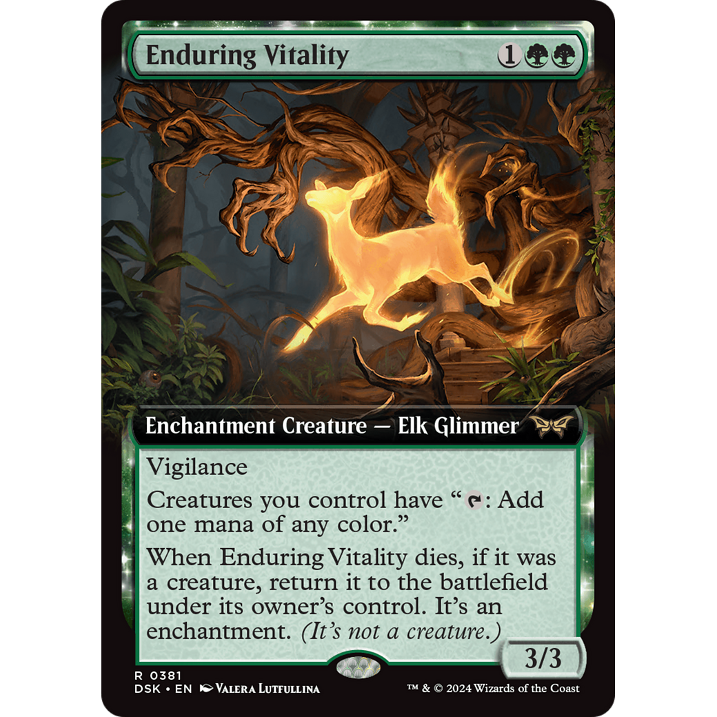 Enduring Vitality (DSK-381) - Duskmourn: House of Horror: (Extended Art, enchantment) Foil