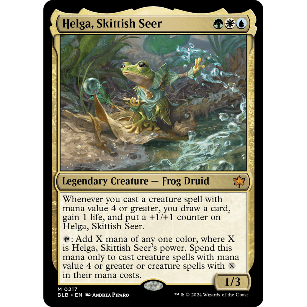 Helga, Skittish Seer (BLB-217) - Bloomburrow Foil
