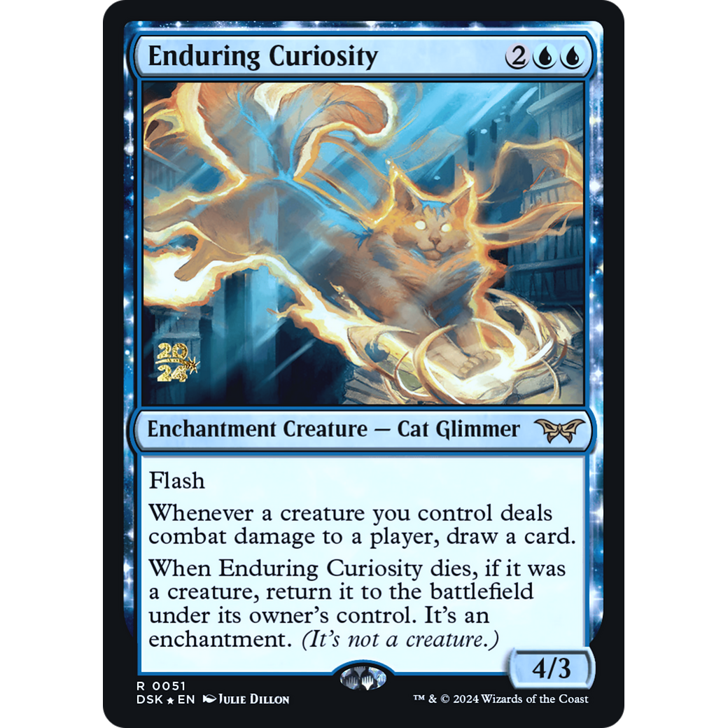 Enduring Curiosity (PRE-51S) - Duskmourn: House of Horror Promos: (enchantment) Foil