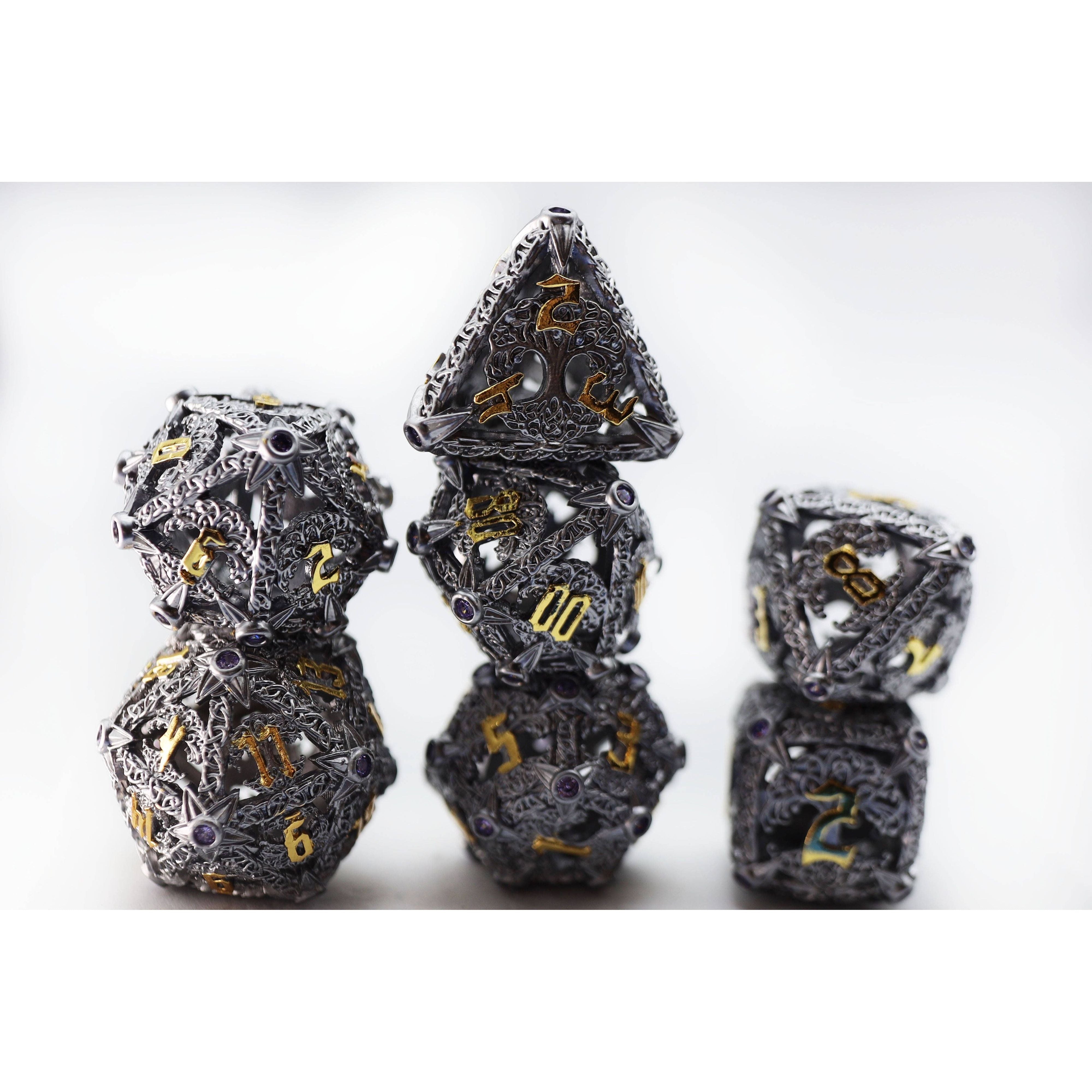 Trees of Virtue: Tree of Philomathy - Hollow Metal RPG Dice Set
