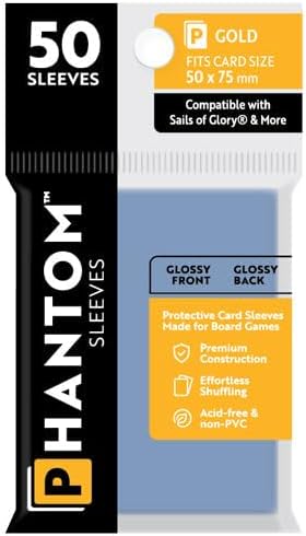 Phantom Sleeves: Gold Glossy/Glossy 50ct 50mmX75mm