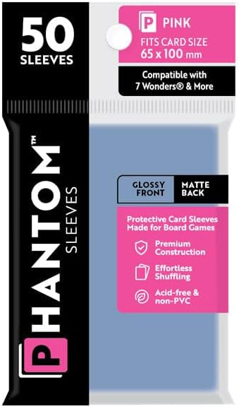 Phantom Sleeves: Pink Glossy/Matte 50ct 65mmX100mm