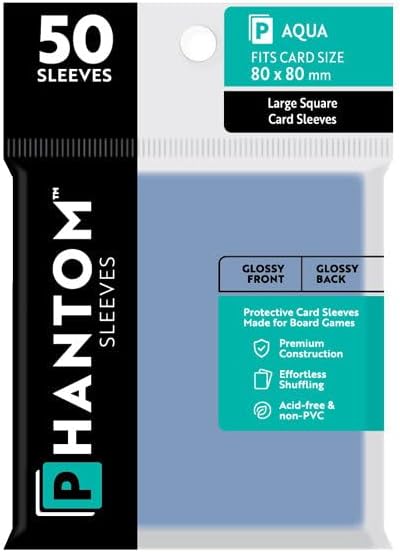Phantom Sleeves: Aqua Glossy/Glossy 50ct 80mmx80mm