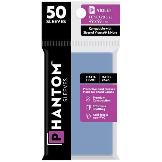 Phantom Sleeves: Violet Matte/Matte 50ct 49mmX93mm