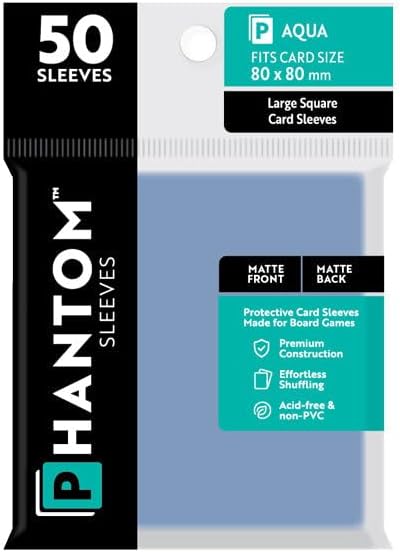 Phantom Sleeves: Aqua Matte/Matte 50ct 80mmx80mm