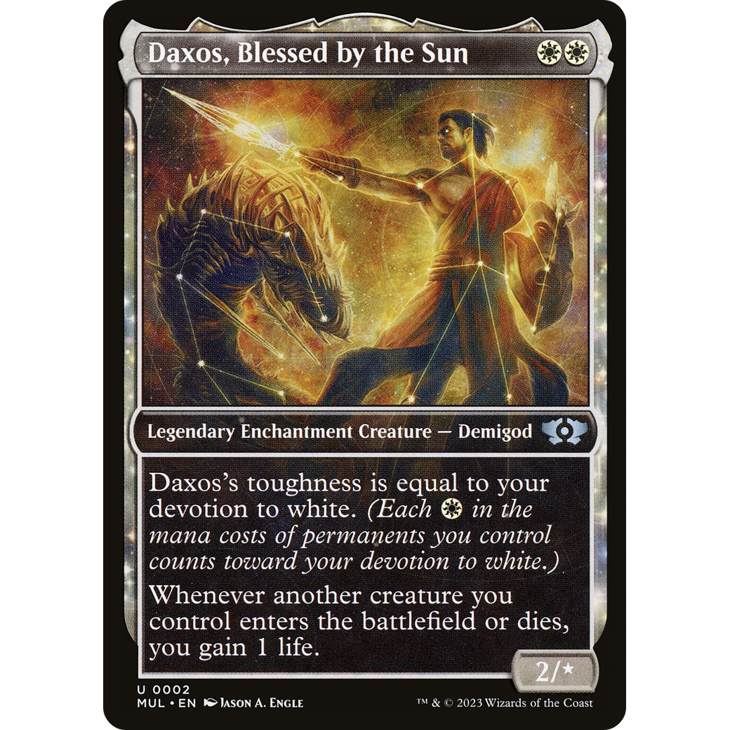 Daxos, Blessed by the Sun (MUL-002) - Multiverse Legends: (Showcase, enchantment) Foil
