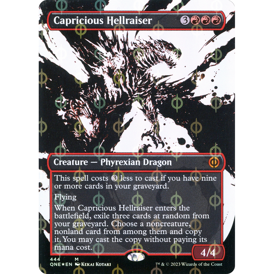 Capricious Hellraiser (ONE-444) - Phyrexia: All Will Be One: (Showcase) (Borderless) Foil