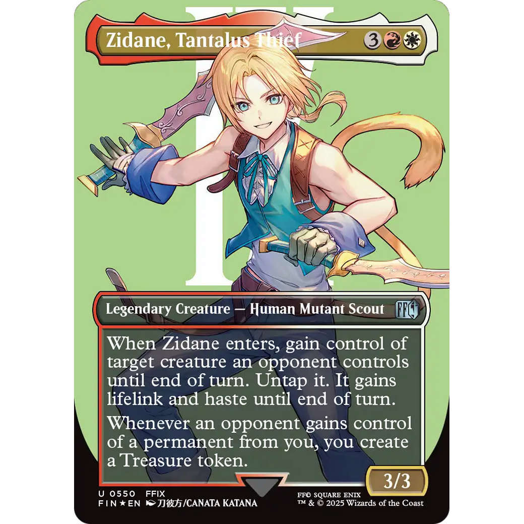 Zidane, Tantalus Thief (FIN-550) - FINAL FANTASY (Borderless) Foil