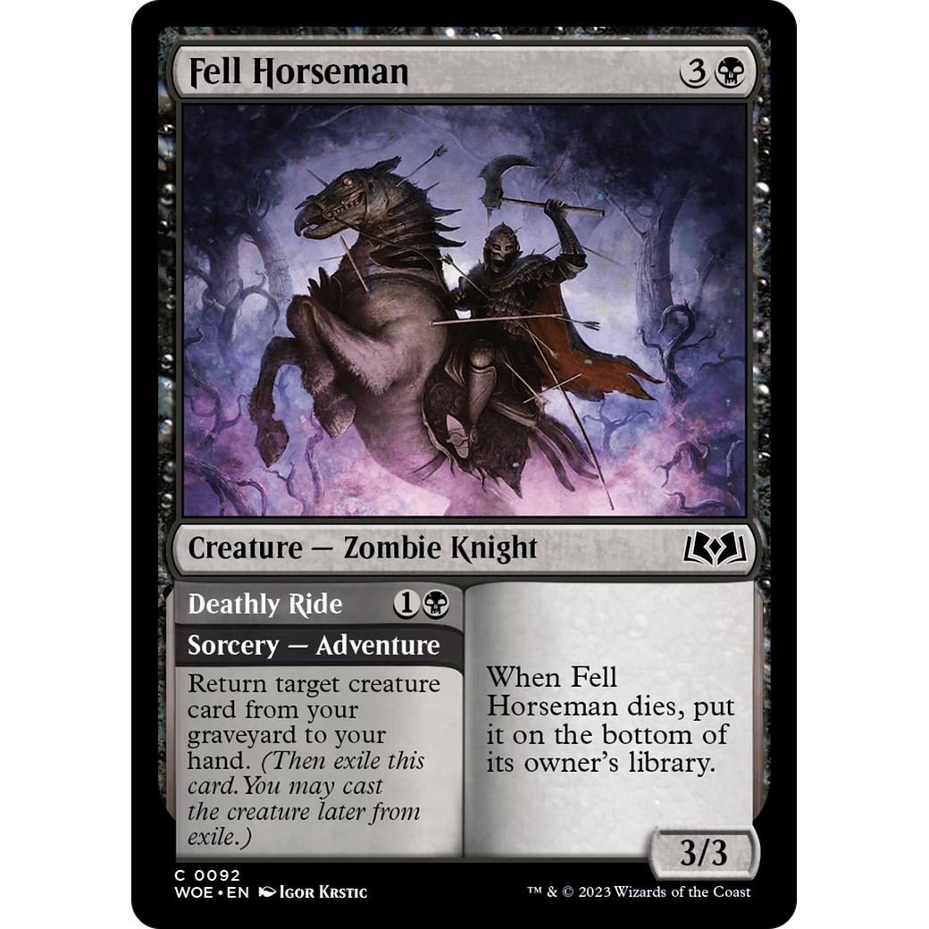 Fell Horseman // Deathly Ride (WOE-092) - Wilds of Eldraine